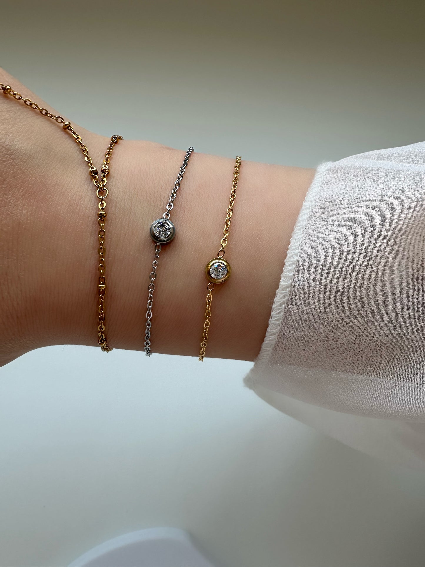 MONO DIAMOND Bracelet - Waterproof - سوارة الالماسة الواحدة فضي