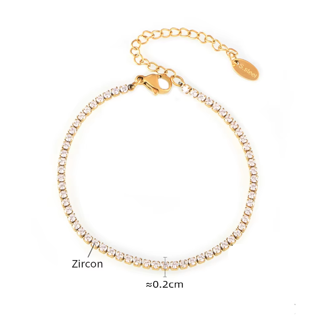 PRINCESS Bracelet- Waterproof - سوارة برنسس تنس ذهبي