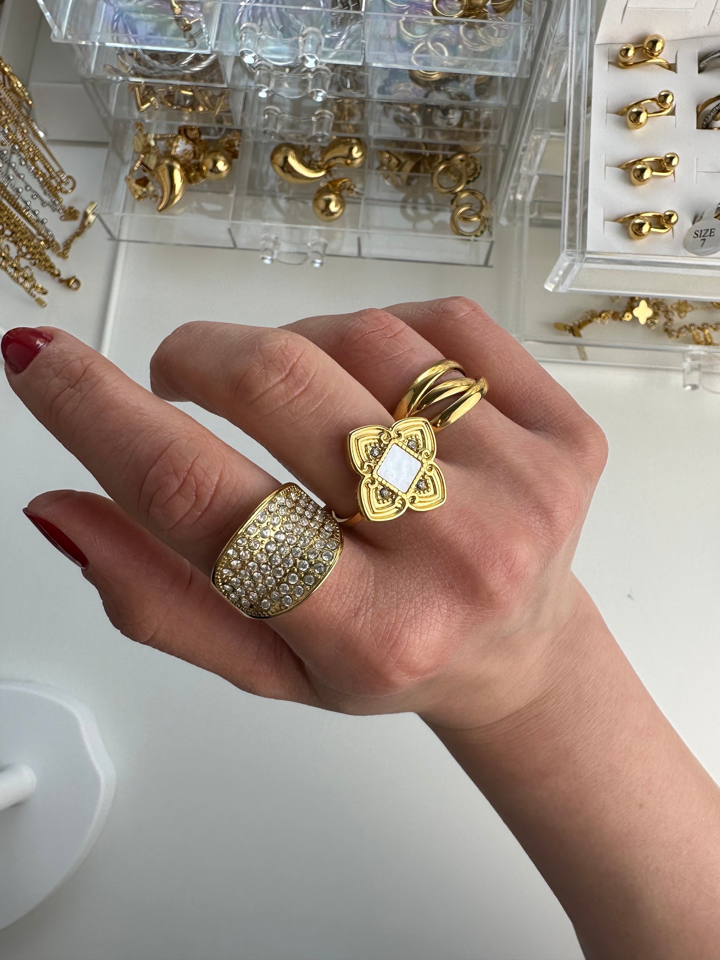 VERA Ring - Waterproof- خاتم ڤيرا مع حجر ابيض