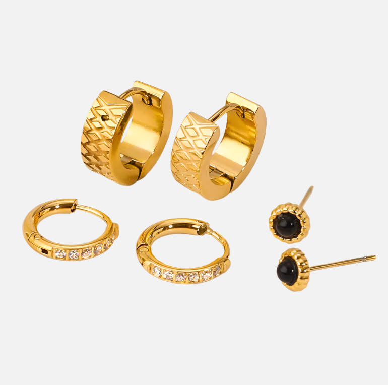 OBSIDIAN Earrings SET - Waterproof