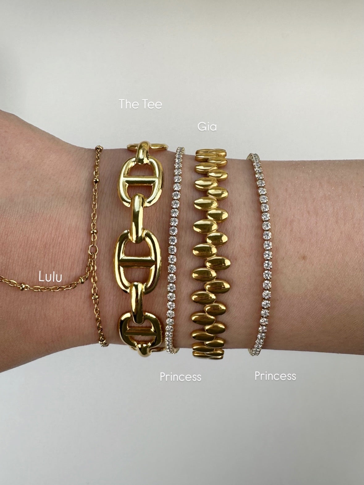 PRINCESS Bracelet- Waterproof - سوارة برنسس تنس ذهبي