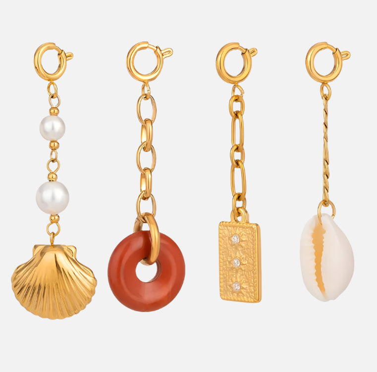 WHITE SHELL SWIMWEAR JEWELRY - WATERPROOF- تعليقة ملابس سباحة صدف ابيض