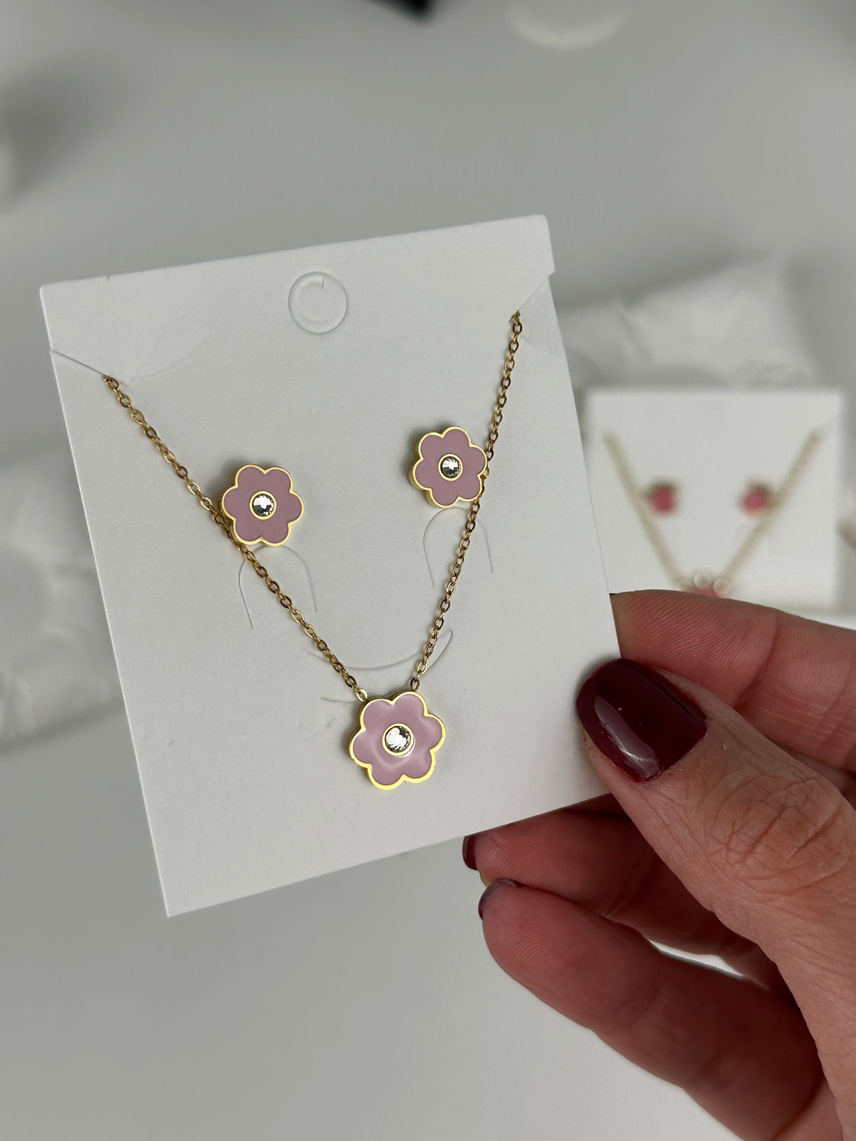 MY LITTLE BLOSSOM KIDS Necklace & EARRINGS (SET) - Waterproof - طقم ماي ليتيل بلوسوم للاطفال (حلق+سلسلة)