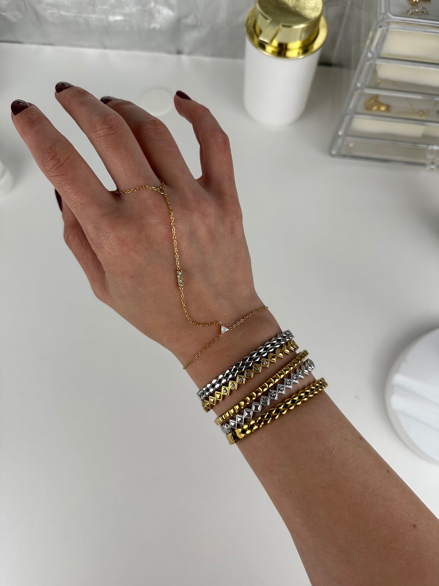 AMBER Silver Bangle - Waterproof -سوارة امبر الفضي