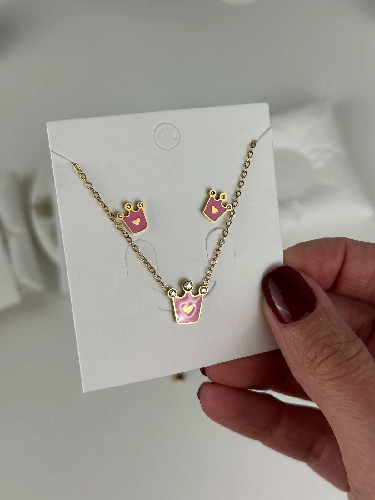 ROYAL KIDS Necklace & EARRINGS (SET) - Waterproof - طقم رويال للاطفال (حلق+سلسلة)