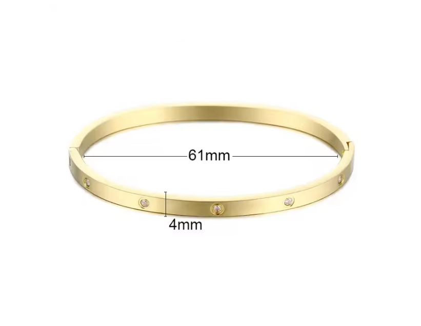 DHALIA Thin Bangle - Waterproof - سوارة داليا ذهبي ضعيف