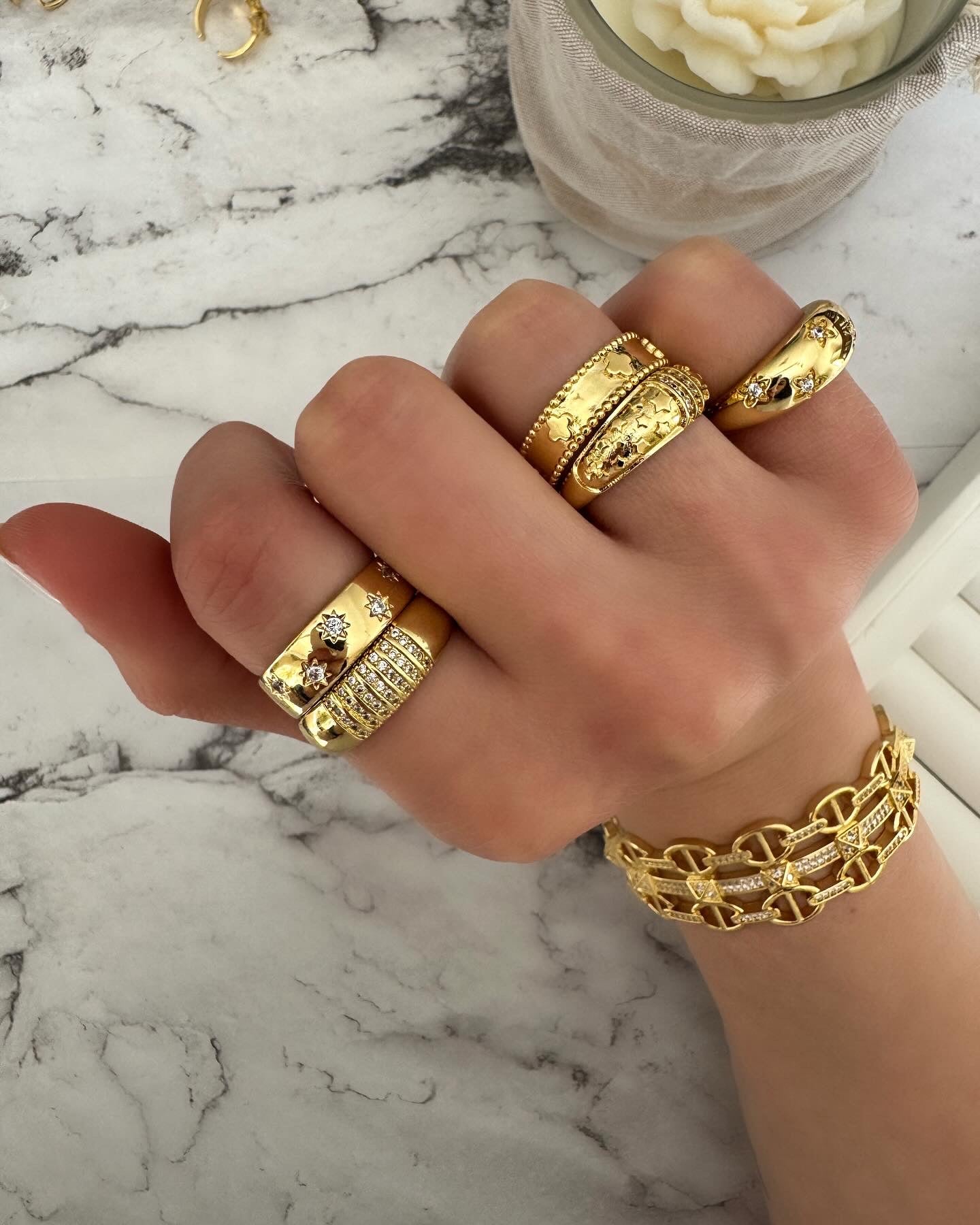 CELINE Gold Stars Ring