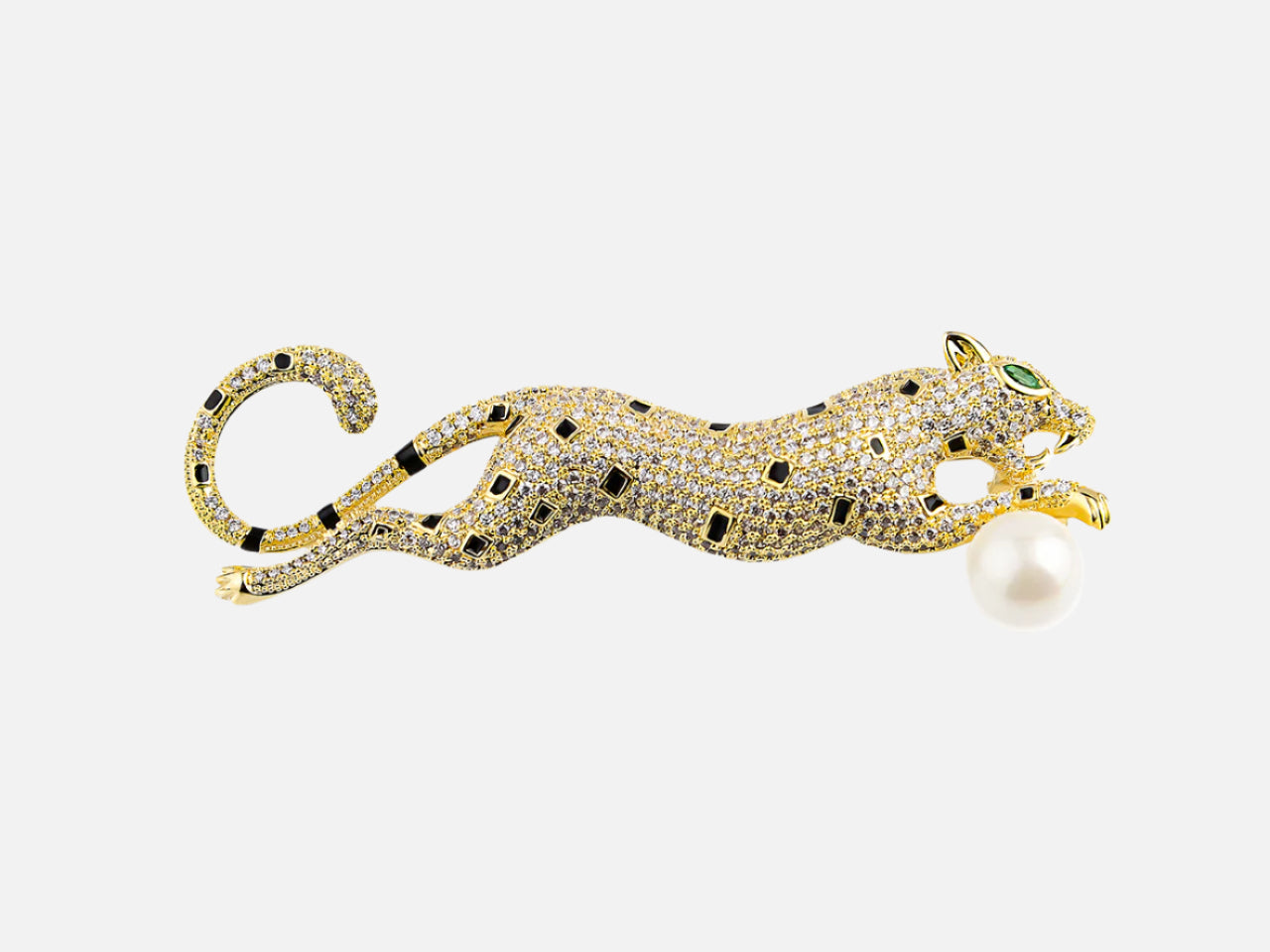 SPRINTING PANTHER Brooch- Gold