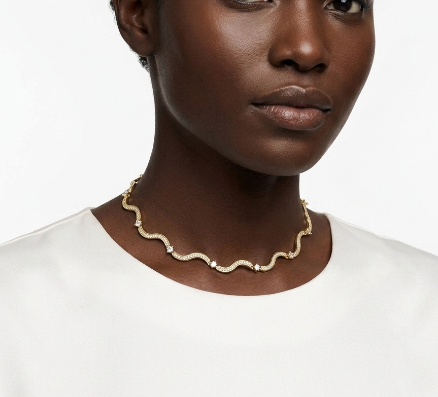 AMWAJ Necklace Gold - سلسلة امواج ذهبي