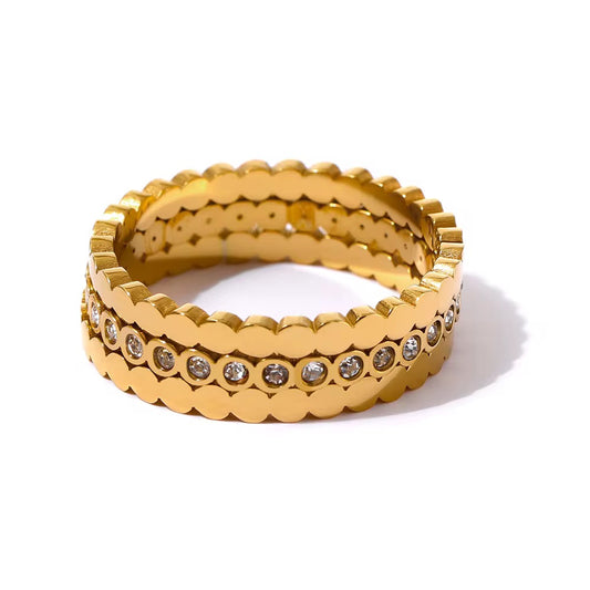The Bee Triple Rings  - Waterproof - خاتم ذا بي الثلاثي