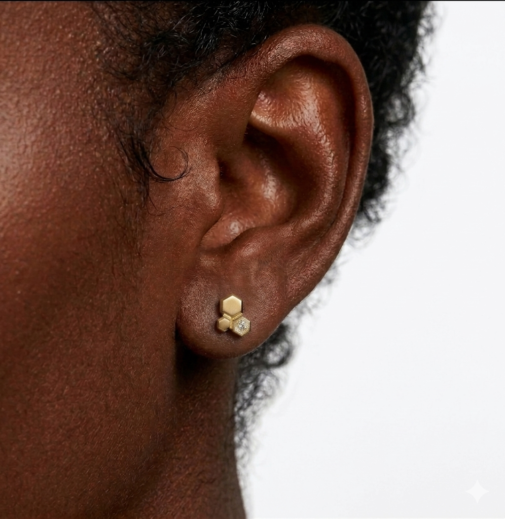 THE BEE SMALL Earrings  - Waterproof - حلق ذا بي