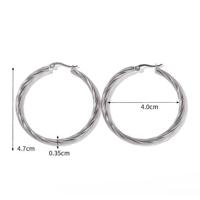 AMBER HOOP Earrings  - Waterproof ستتوفر خلال 4 اسابيع