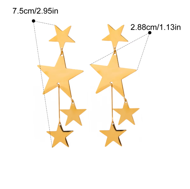 STARS Earrings  - Waterproof ستتوفر خلال 4 اسابيع