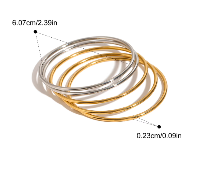 LUCILLA LOOSE Bangles (SET OF 5) - Waterproof ستتوفر خلال 4 اسابيع