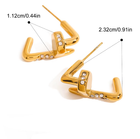 VERONA PIN Earrings  - Waterproof - حلق ڤيرونا مسمار