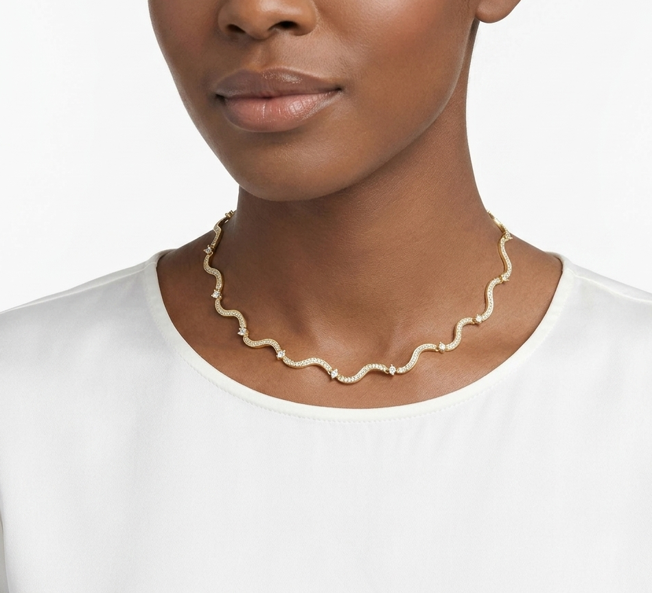 AMWAJ Necklace Gold - سلسلة امواج ذهبي