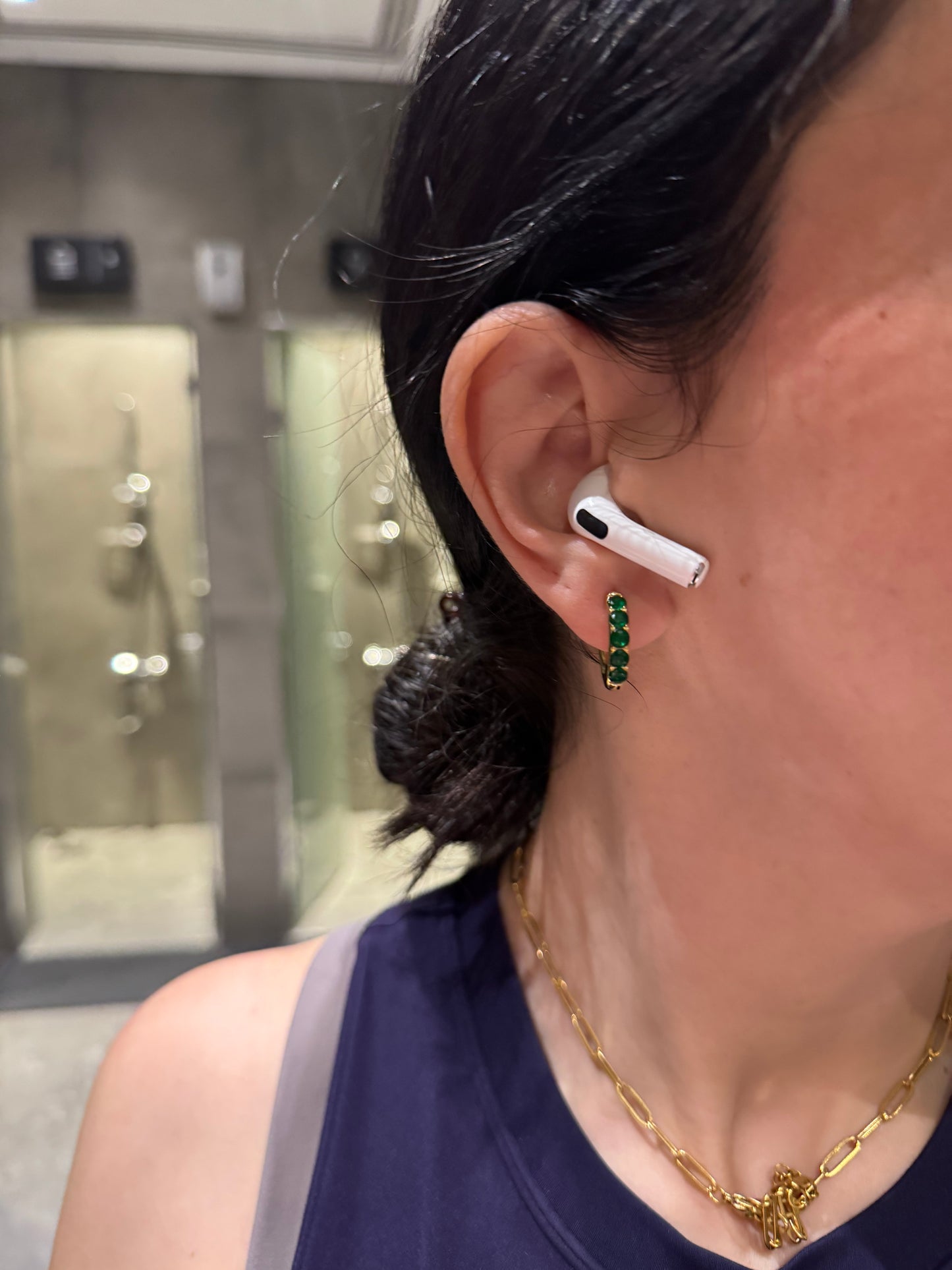 KENZIE GREEN Earrings  - Waterproof - حلق كنزي اخضر