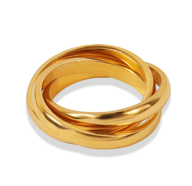 LUCILLA Ring 3 Gold Rings - Waterproof