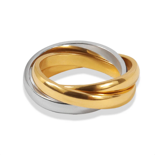 LUCILLA Ring 2 Gold & 1 Silver Rings - Waterproof