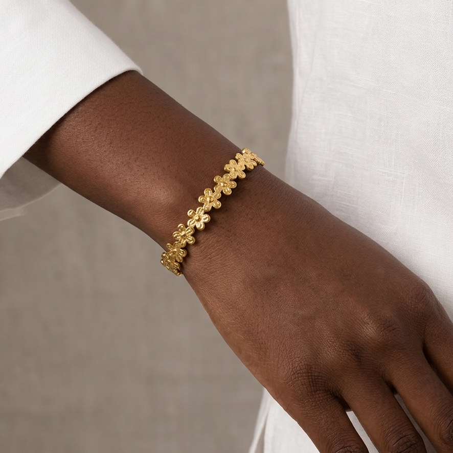 DAISIES CUFF Bangle - Waterproof - سوارة الزهور ديزي