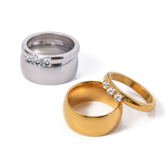 SHEIKHA TWIN Rings Silver - Waterproof