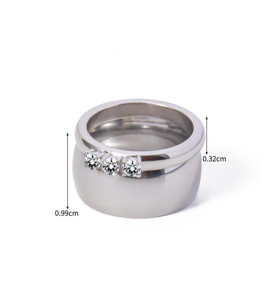 SHEIKHA TWIN Rings Silver - Waterproof