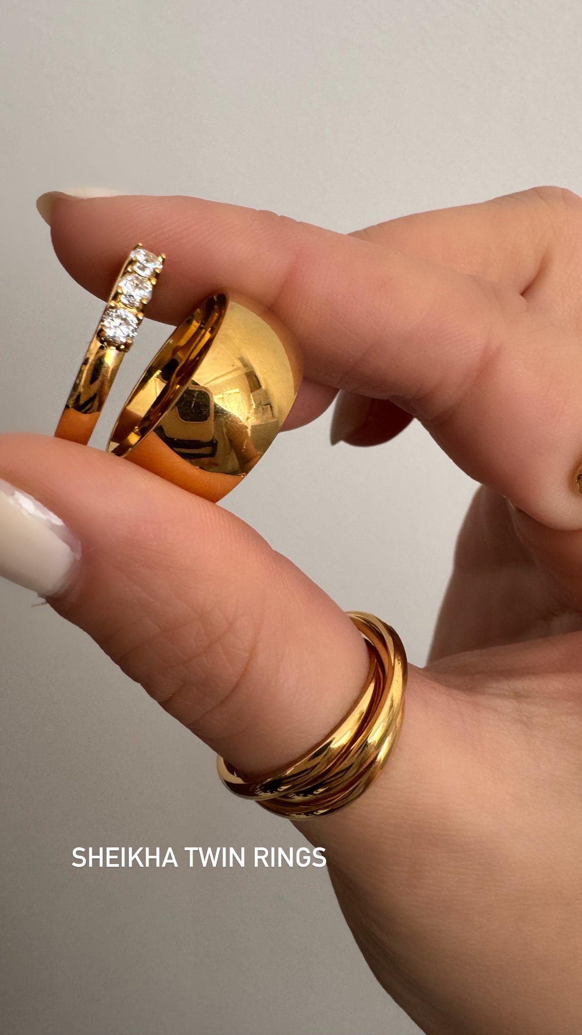 SHEIKHA TWIN Gold Rings - Waterproof