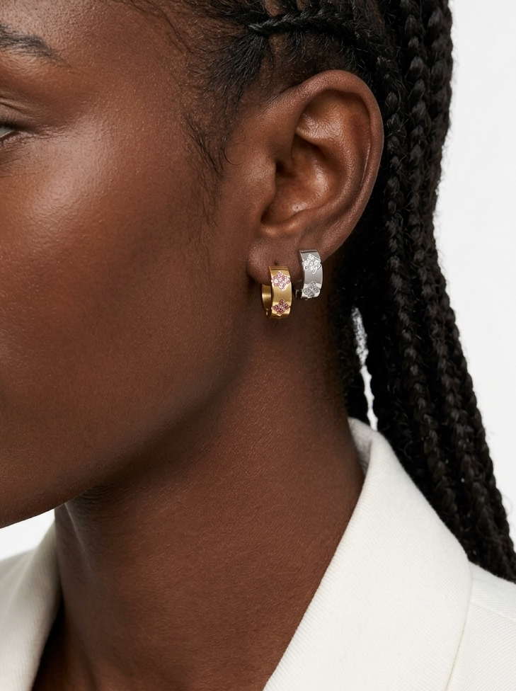VIOLITTA Earrings  - Waterproof - حلق ڤيوليتا فضي