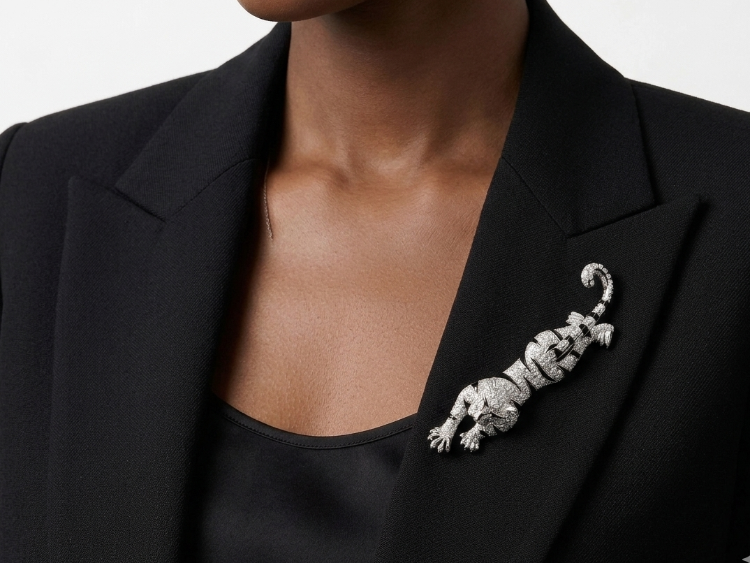 ATTACKING PANTHER Brooch