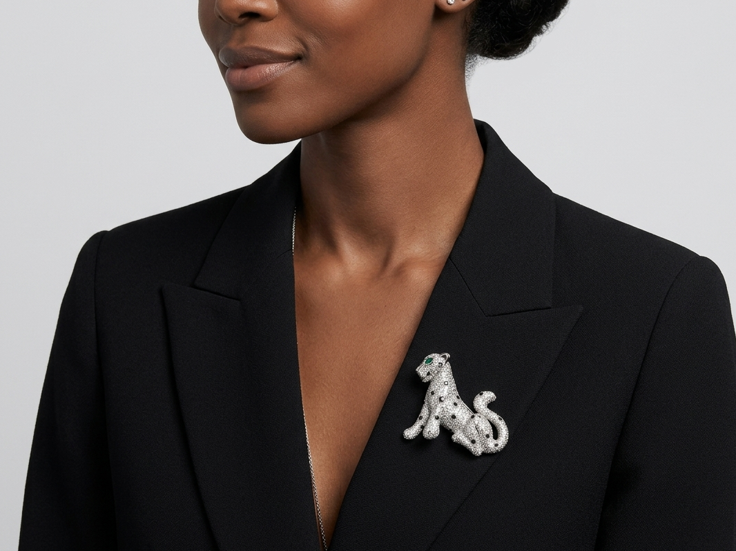 RESTING PANTHER Brooch