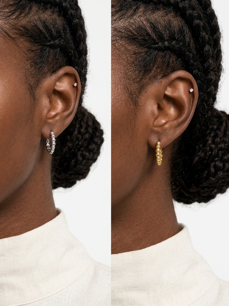 Grace Earrings  - Waterproof - حلق جريس فضي