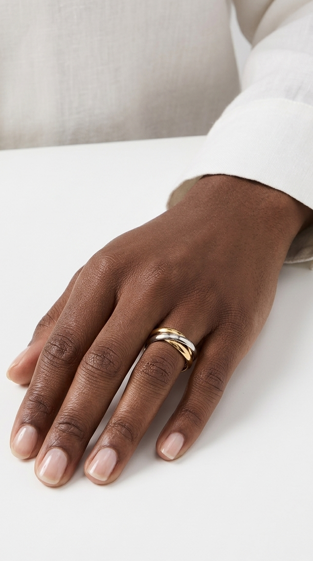 LUCILLA Ring 2 Gold & 1 Silver Rings - Waterproof- خاتم لوسيلا الثلاثي