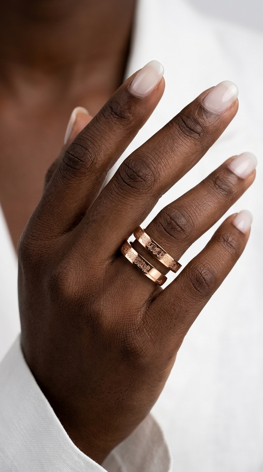 Ayat Alkursi Rose Gold Thin Ring - Waterproof اية الكرسي