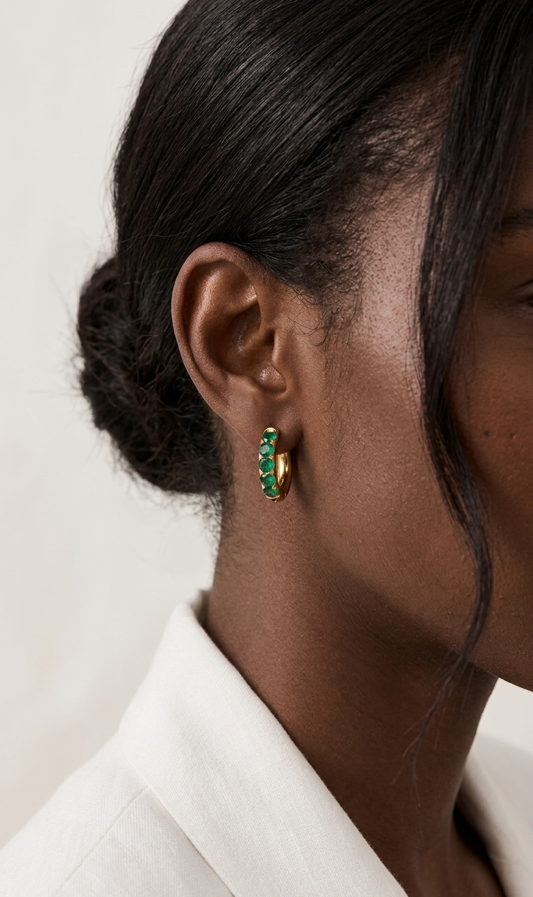 KENZIE GREEN Earrings  - Waterproof - حلق كنزي اخضر