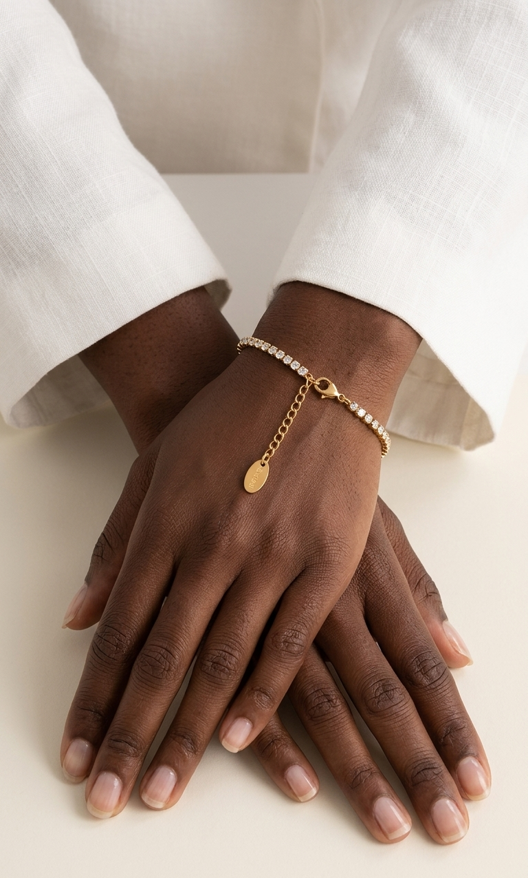 PRINCESS Bracelet- Waterproof - سوارة برنسس تنس ذهبي