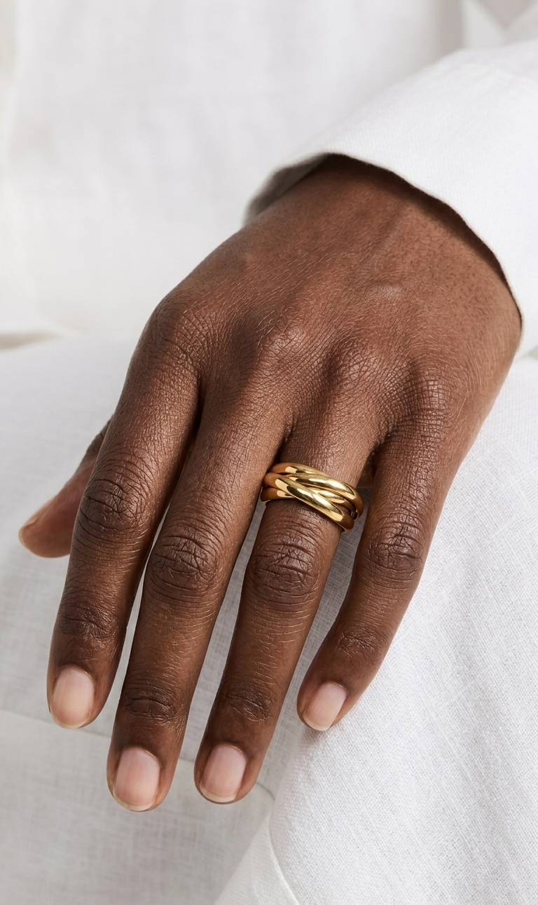 LUCILLA Ring 3 Gold Rings - Waterproof- خاتم لوسيلا الثلاثي