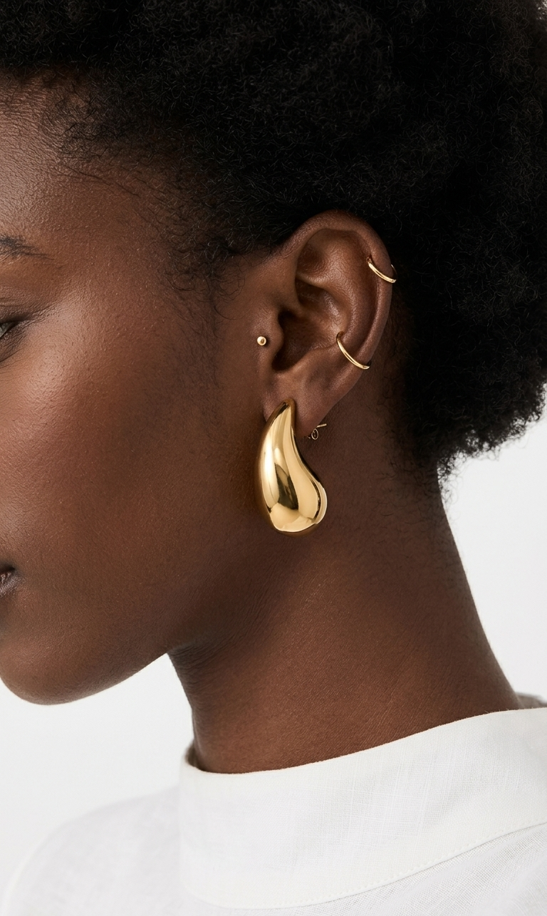 THE DROPS Gold Earrings - waterproof