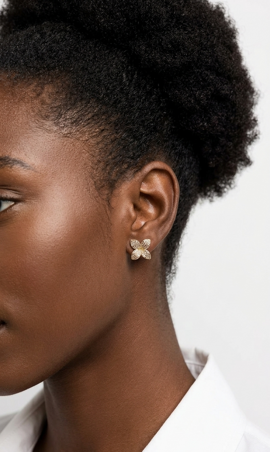 VELVET  rose Stud Earrings