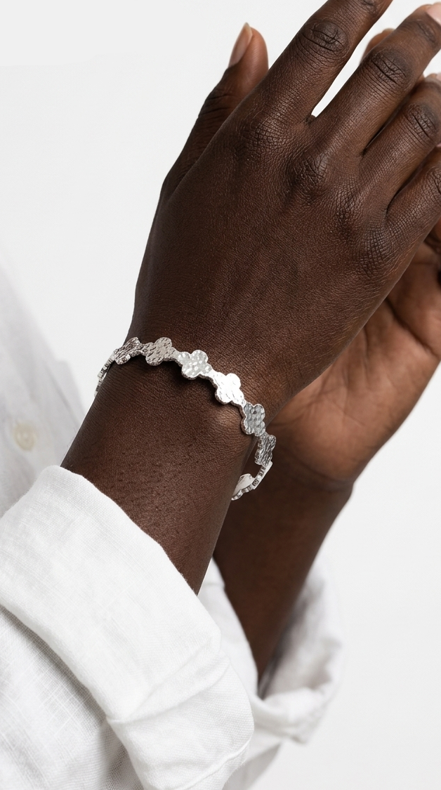 VIOLITTA Cuff Bangle - Waterproof- سوار ڤيوليتا فضي