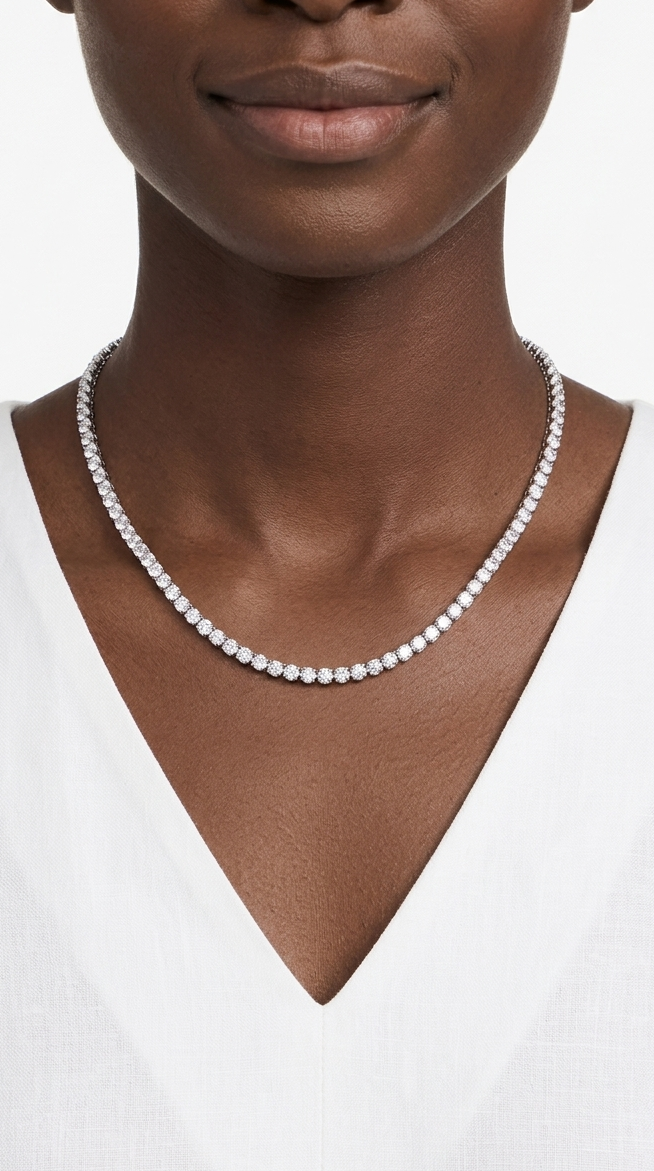 PRINCESS Necklace - Waterproof - سلسلة برنسس تنس فضي