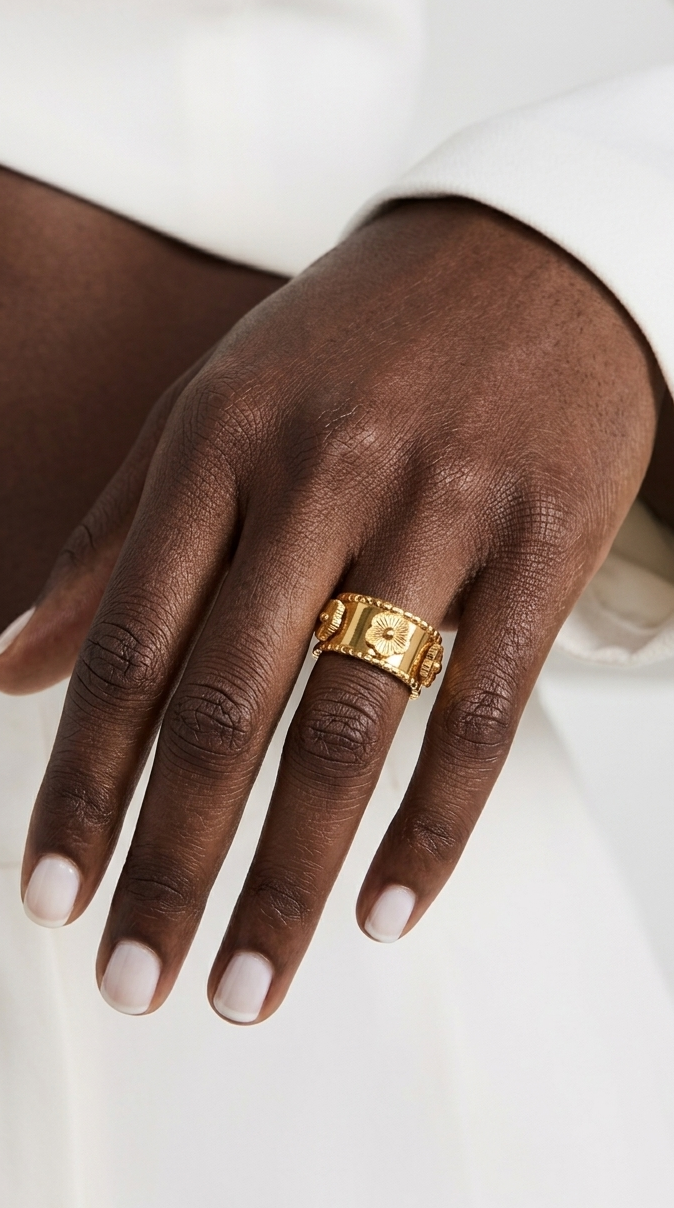 VIOLITTA BOLD Ring - Waterproof- خاتم ڤيوليتا مع ورود بارزة