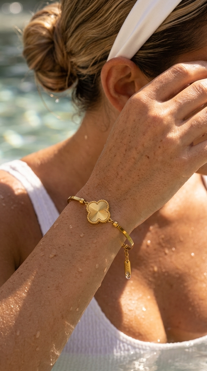 VIOLITTA MONO Bracelet- Waterproof - سوارة ڤيوليتا مع وردة واحدة