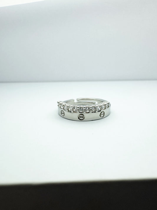 VERONA Double Ring - Silver Color