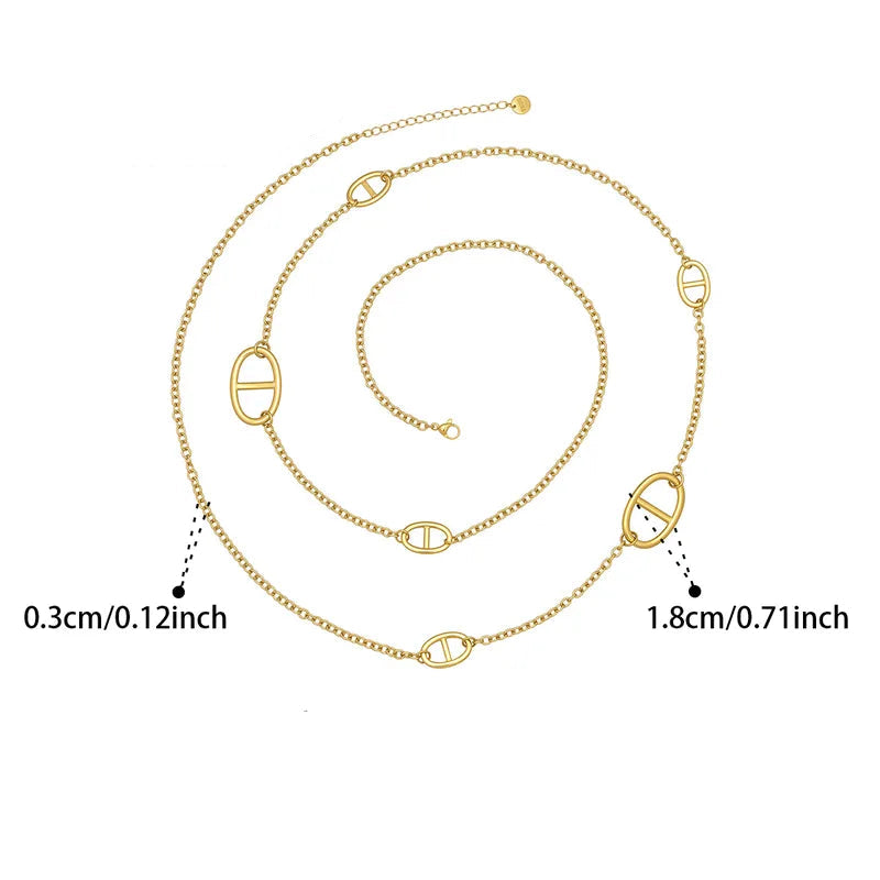 THE TEE GOLD LONG Necklace- Waterproof -  سلسلة ذاتي الطويلة ذهبي