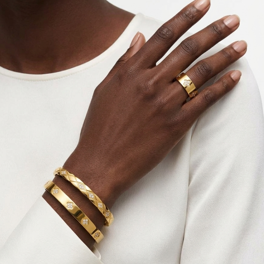 TALIA Diamond Bangle - Waterproof - سوارة تاليا ذهبي مع احجار