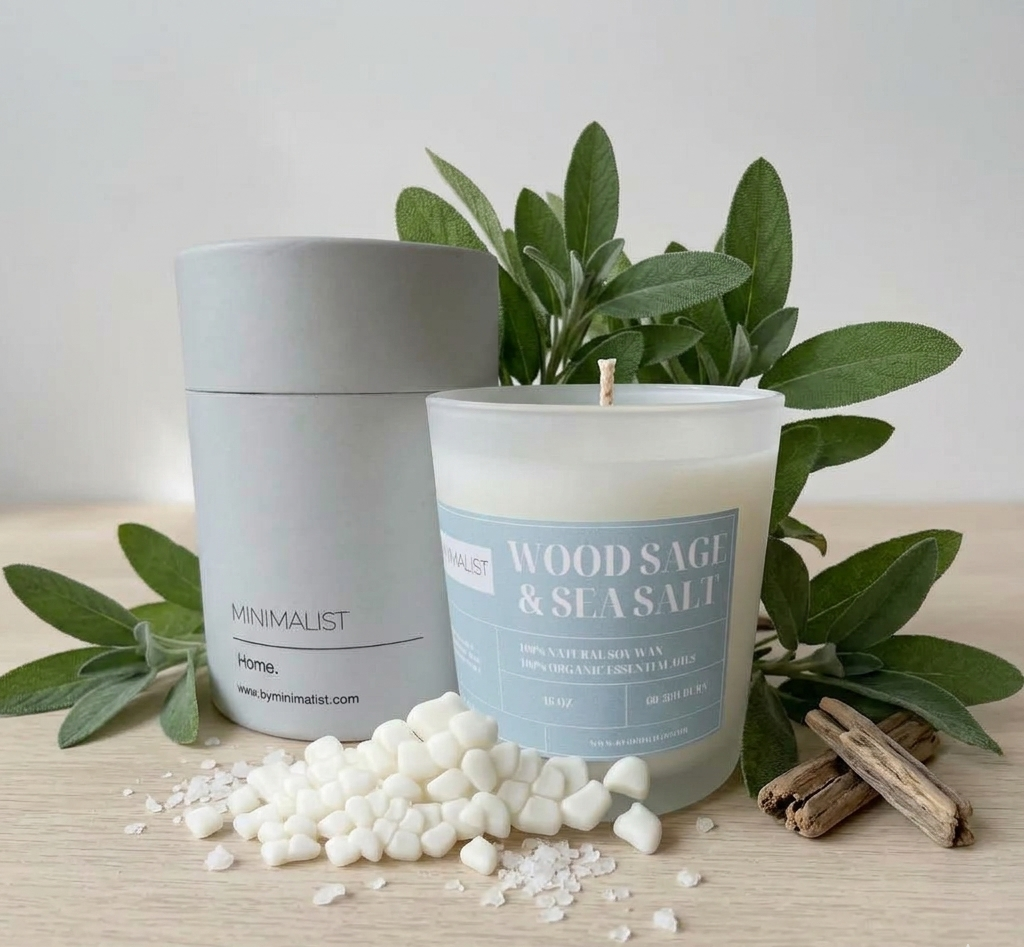 Wood Sage & Sea Salt Candle- رائحة الميرمية البرية وملح البحر
