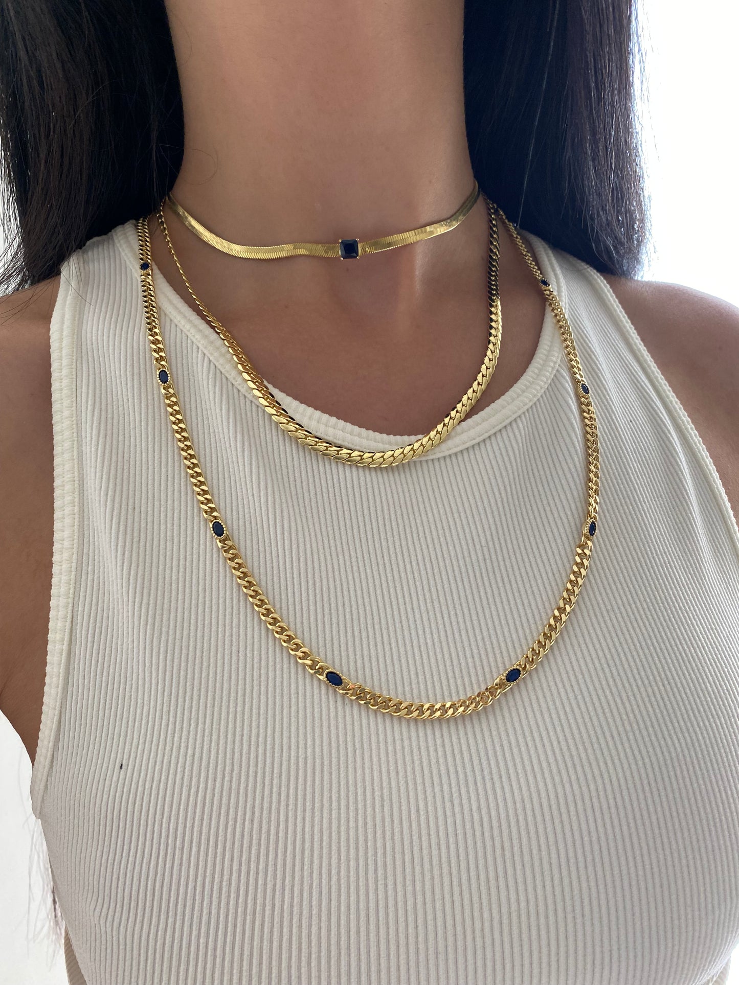 OPHELIA Necklace - Navy Blue Stone