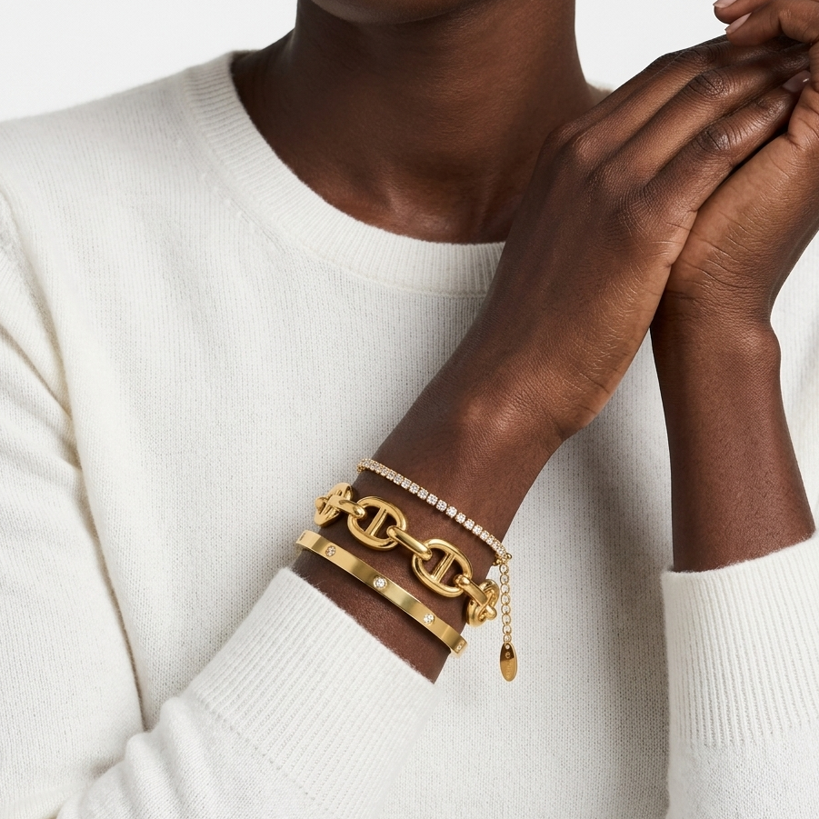 THE TEE CUFF Bangle - Waterproof - سوارة ذا تي الذهبي