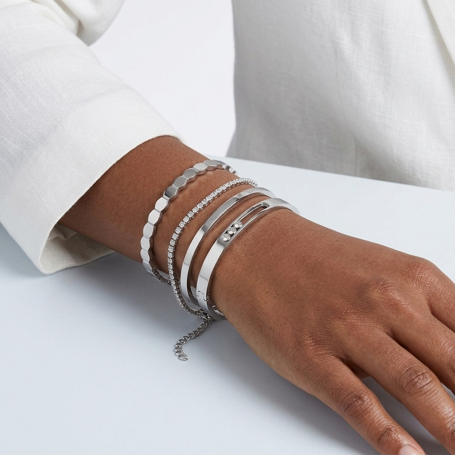 THE BEE Bangle - Waterproof- سوارة ذا بي فضي