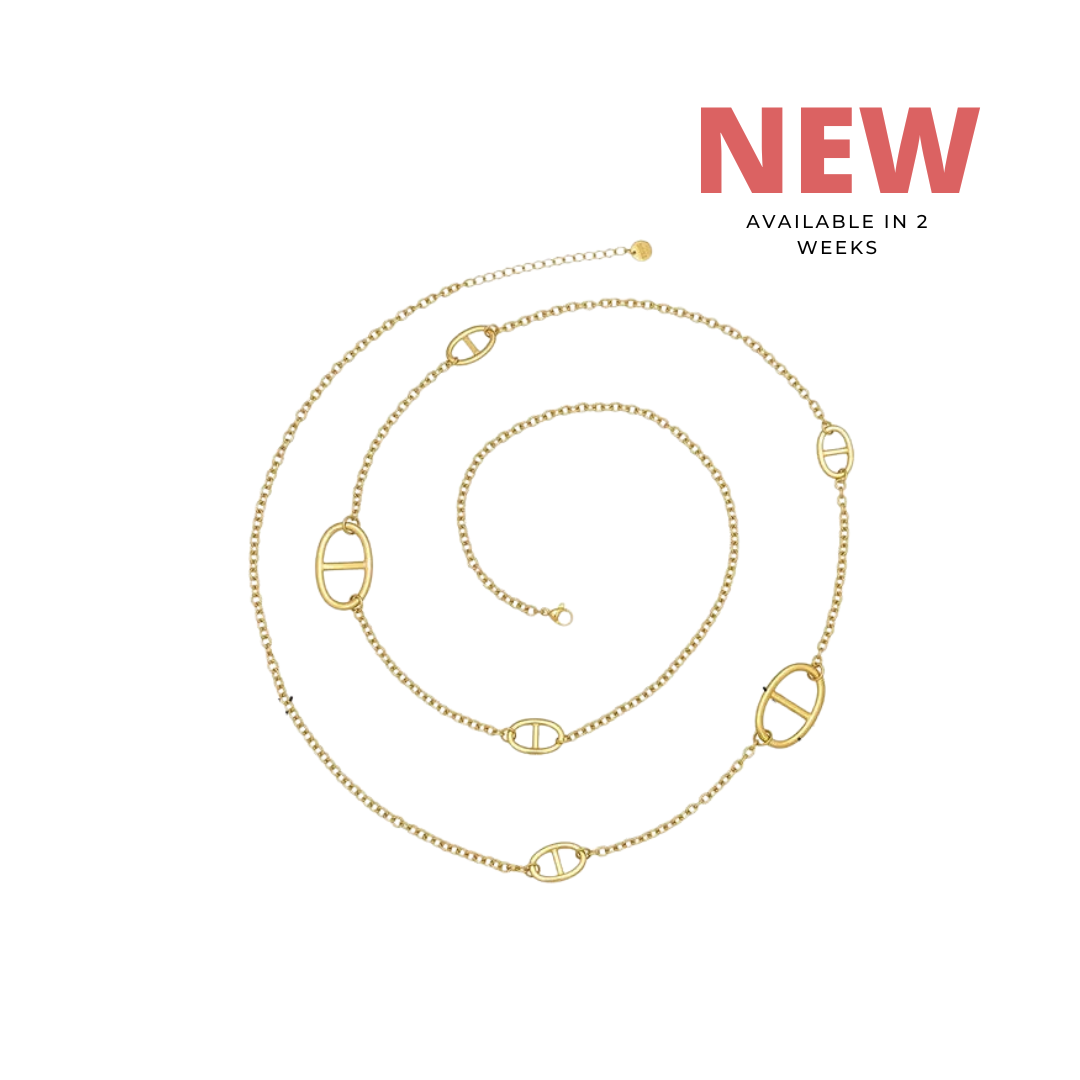THE TEE GOLD LONG Necklace- Waterproof -  سلسلة ذاتي الطويلة ذهبي